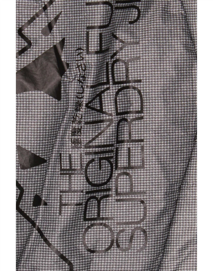 Superdry Polstret frakke med hætte til kvinder UK 10 Lille sort nylon