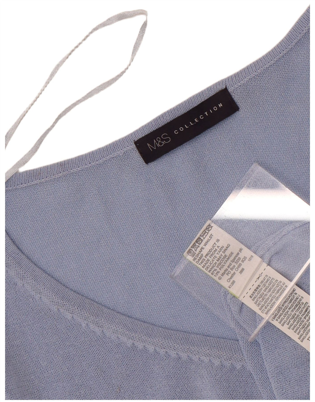 Marks & Spencer Dametop Langærmet UK 8 Small Blue Viscose