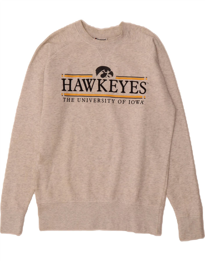 CHAMPION Mens Graphic Sweatshirt Jumper Small Grey Flecked Cotton Vintage Champion and Second-Hand Champion from Messina Hembry 