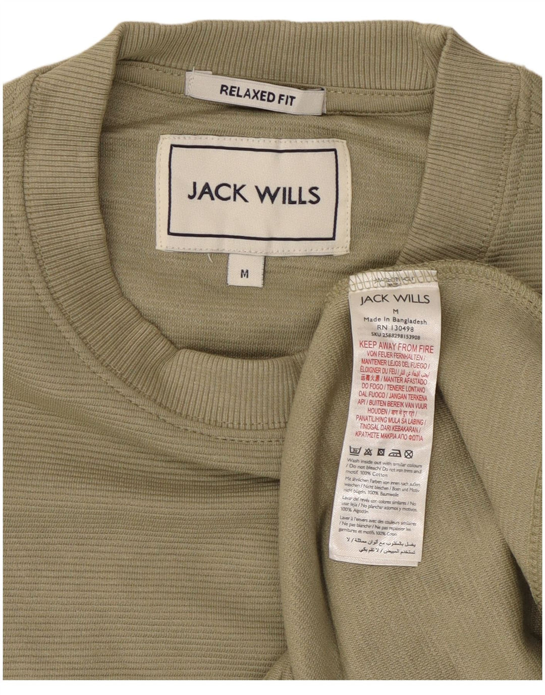 JACK WILLS Herre Relaxed Fit Top Langærmet Medium Grøn Bomuld