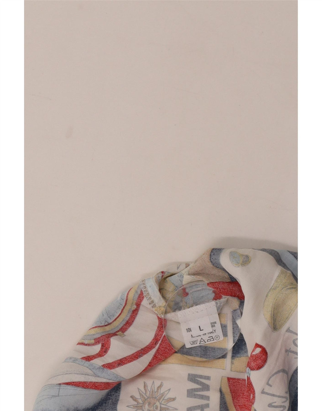 Vintage Kvinder Abstrakt Grafisk Skjorte Bluse UK 16 Stor Flerfarvet