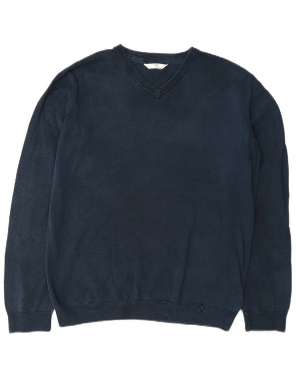 Marks & Spencer Boys V-hals sweater 15-16 år Marineblå bomuld