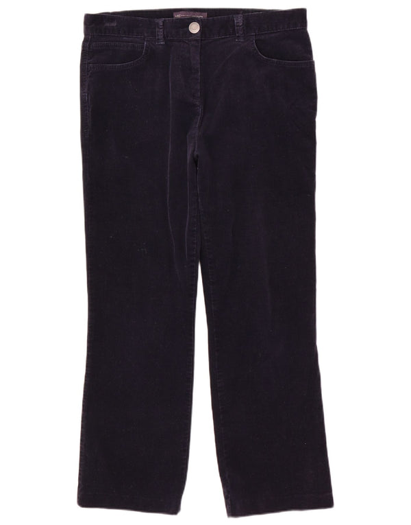Marks & Spencer Dame Bootcut Cropped Trousers UK 12 Medium W32 L25 Navy B