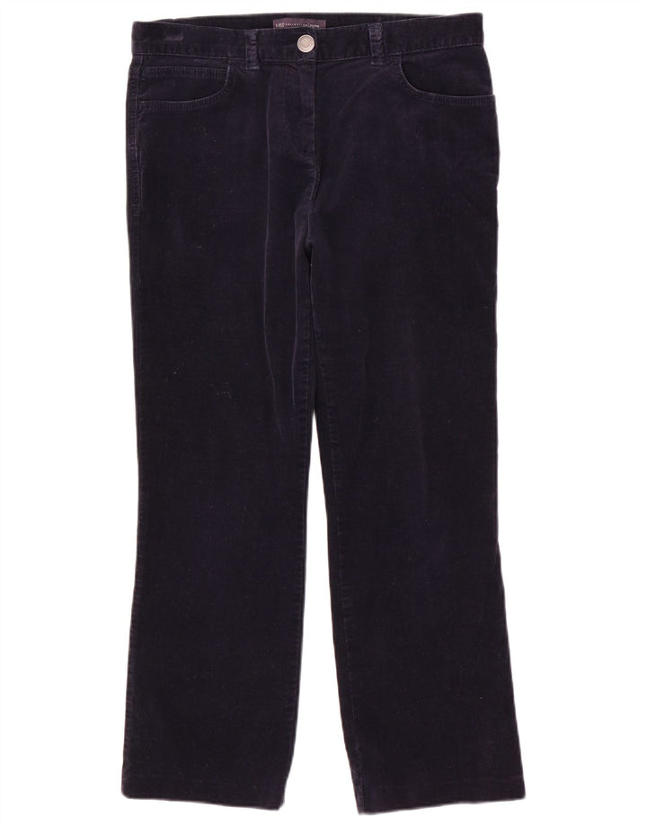 Marks & Spencer Dame Bootcut Cropped Trousers UK 12 Medium W32 L25 Navy B