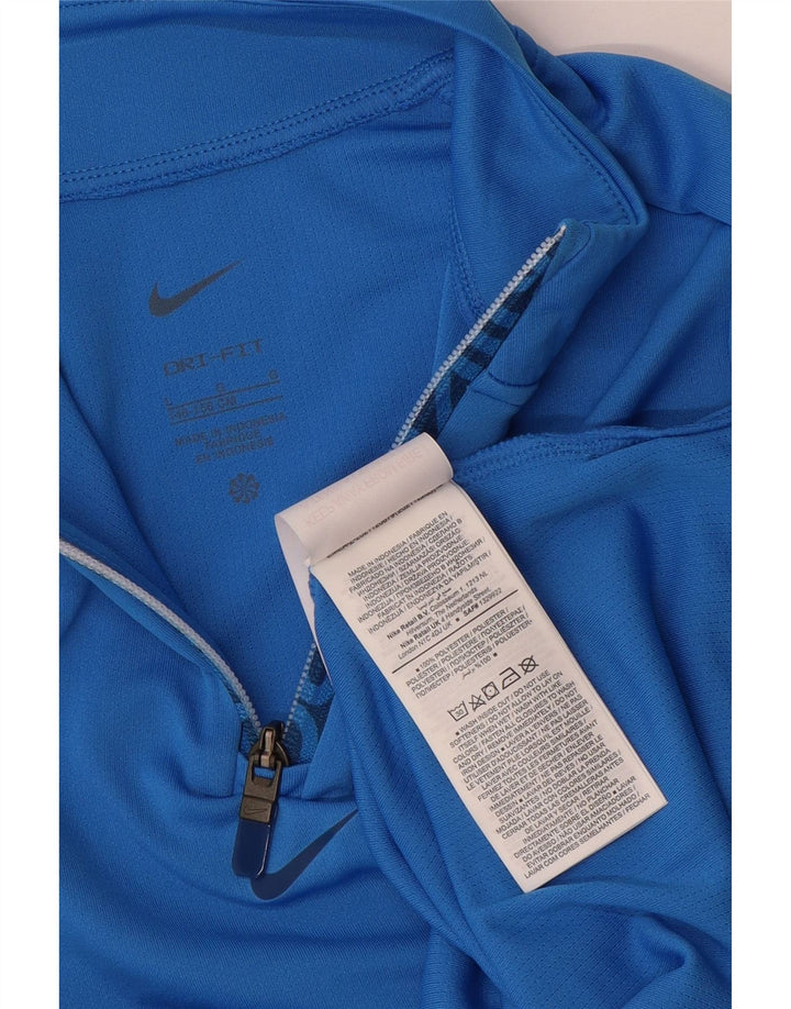 Nike Girls Dri Fit Pullover med lynlås-hals træningsdragt Top 12-13 år Stor Blå