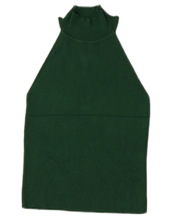 Zara Womens Crop Halter Top UK 8 Small Green