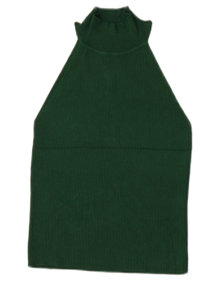 Zara Womens Crop Halter Top UK 8 Small Green