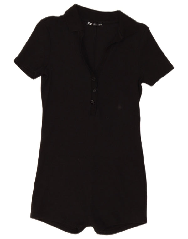 Zara Dame Playsuit UK 14 Large Black Bomuld