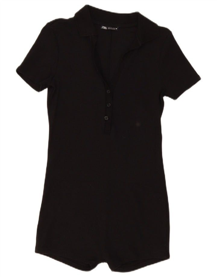 Zara Dame Playsuit UK 14 Large Black Bomuld