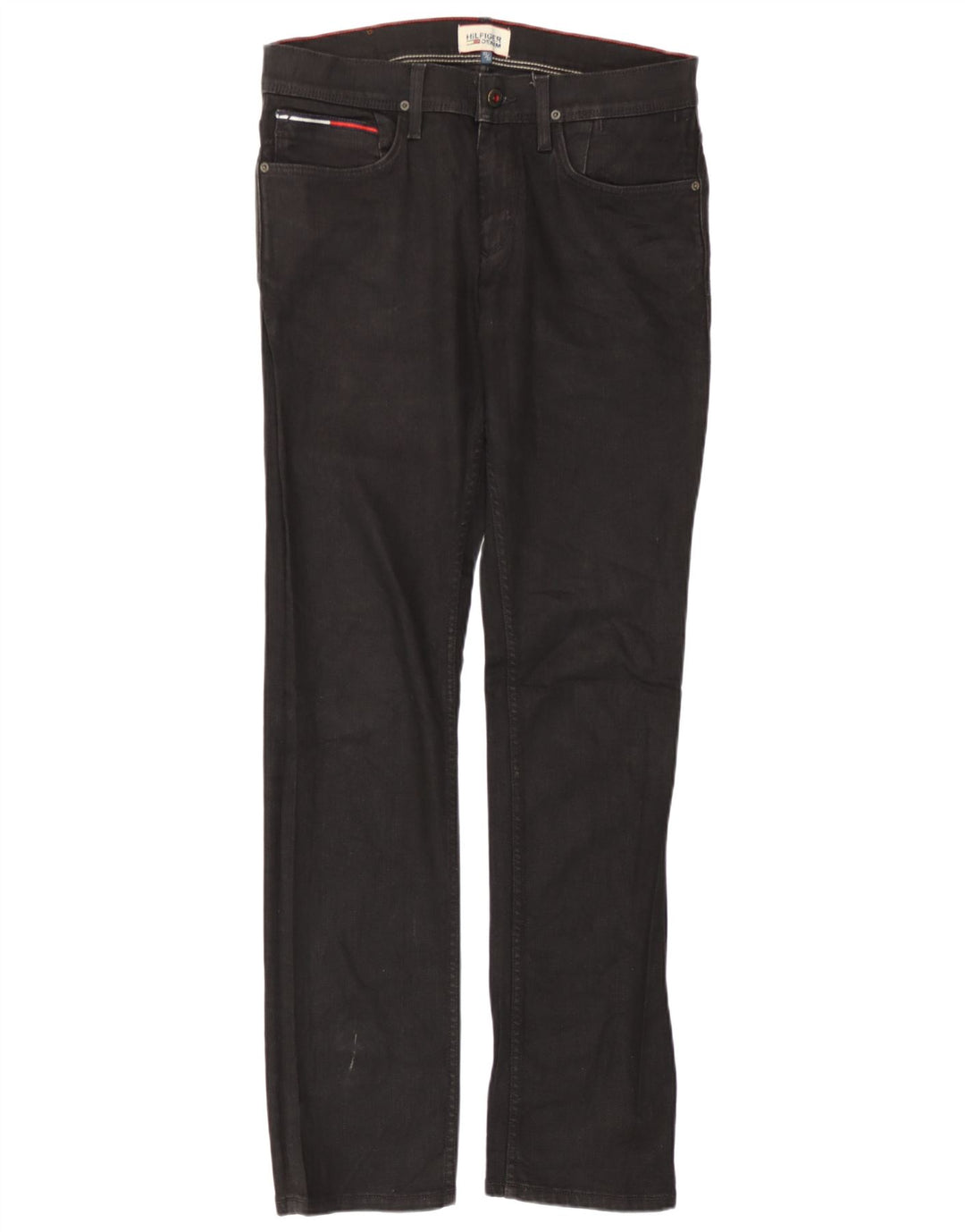 Tommy Hilfiger Herre Straight Jeans W32 L32 Sort Bomuld