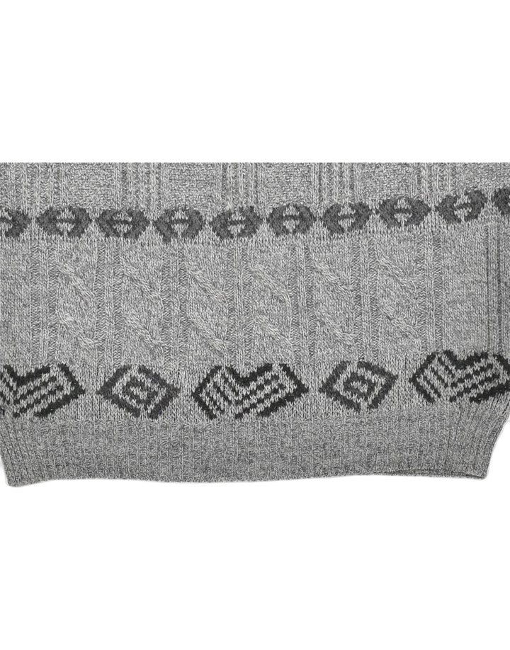 VINTAGE Mens Crew Neck Jumper Sweater Large Grey Flecked Wool Vintage Vintage and Second-Hand Vintage from Messina Hembry 