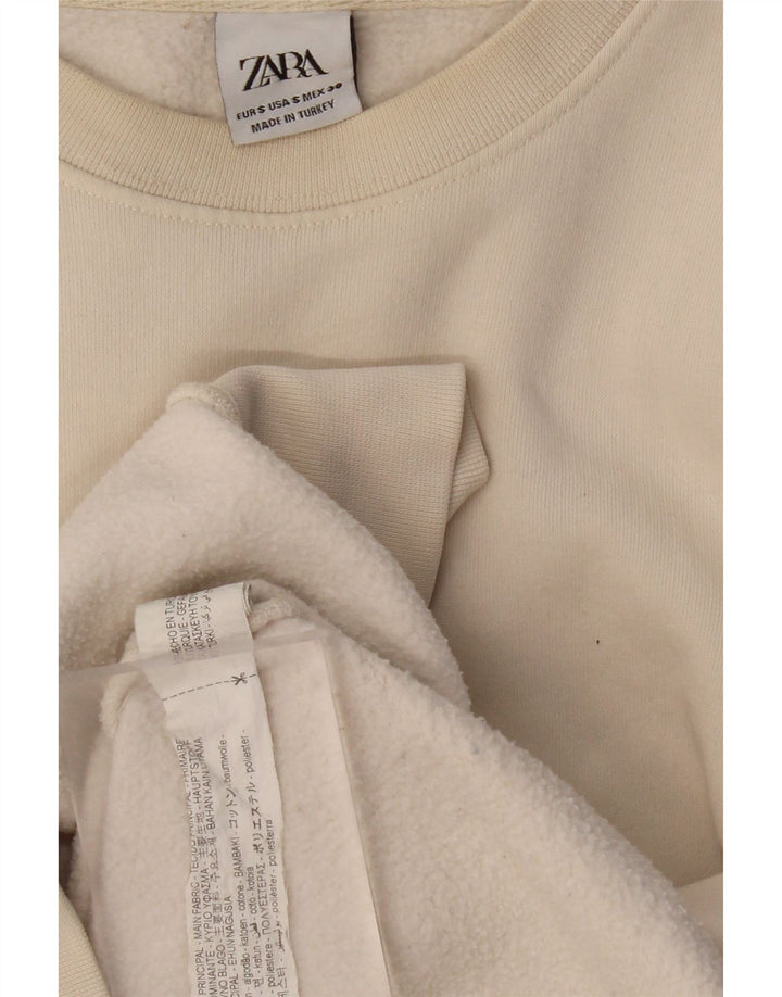 ZARA Mens Sweatshirt Jumper Small Beige Cotton Vintage Zara and Second-Hand Zara from Messina Hembry 