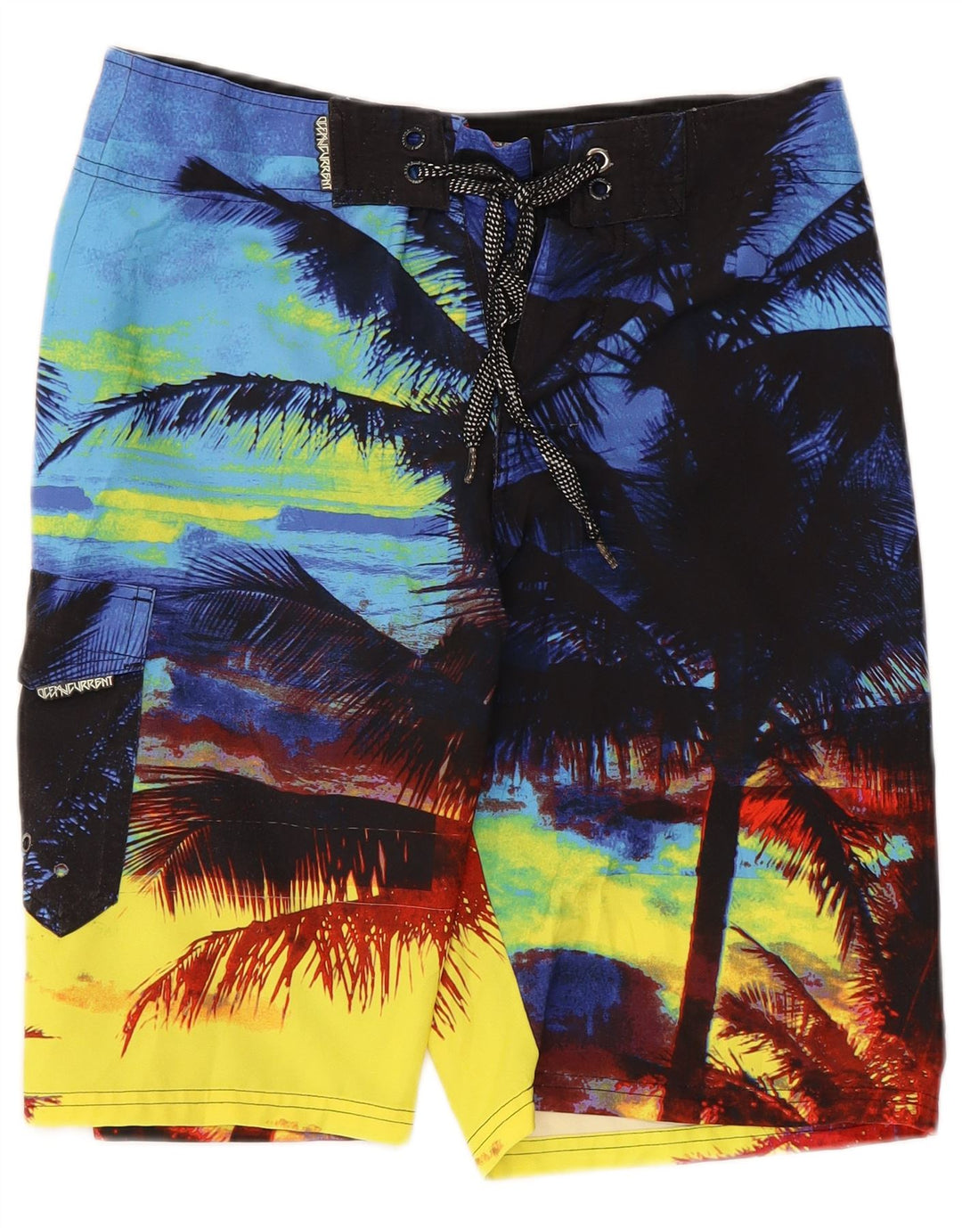 Vintage badeshorts til mænd Små flerfarvede Colourblock Hawaiian