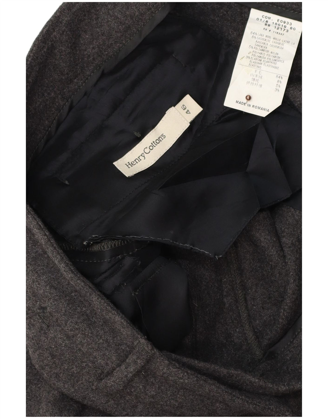 HENRY COTTONS Womens Pegged Suit Trousers IT 46 Large W34 L30 Grey Wool