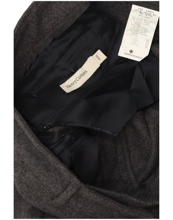 HENRY COTTONS Womens Pegged Suit Trousers IT 46 Large W34 L30 Grey Wool