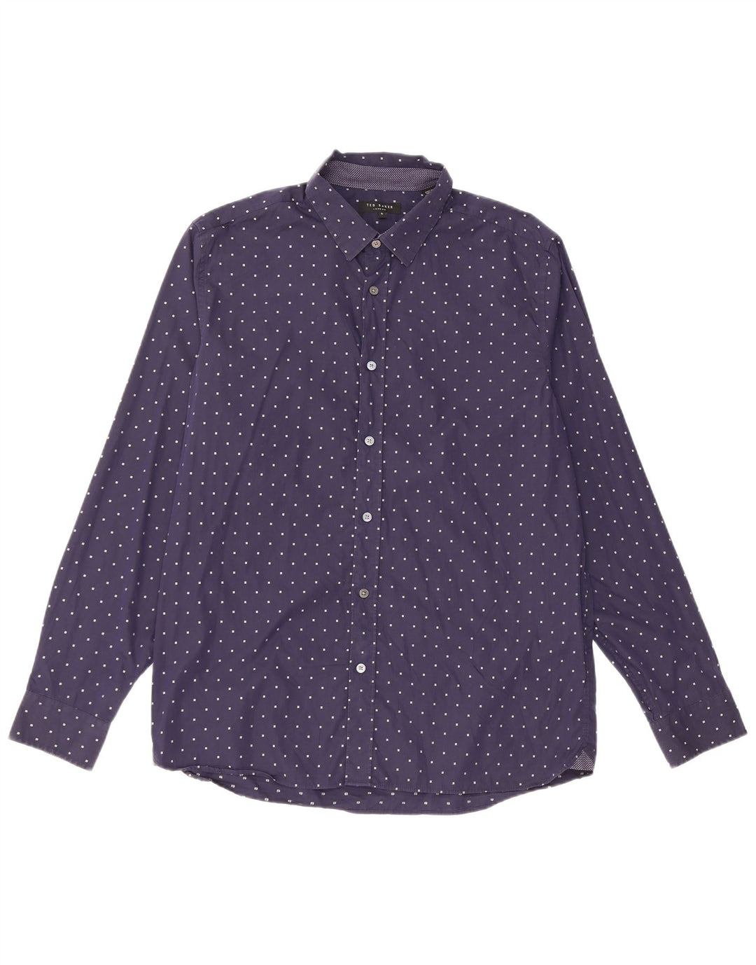 Ted Baker herreskjorte str. 5 XL Marineblå plettet bomuld