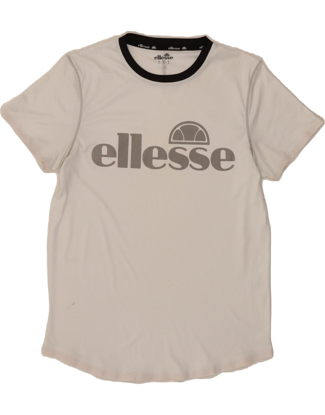 ELLESSE Mens Graphic T-Shirt Top Small White Polyester Vintage Ellesse and Second-Hand Ellesse from Messina Hembry 