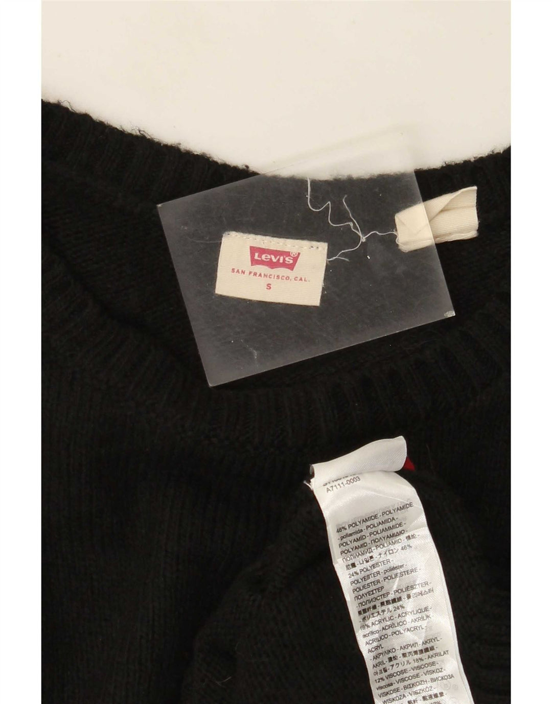 Levi's Dame Boat Neck Jumper Sweater UK 10 Lille sort polyamid