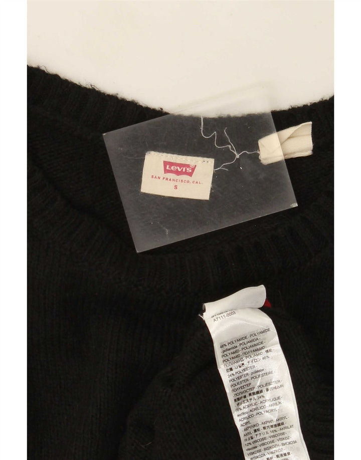 Levi's Dame Boat Neck Jumper Sweater UK 10 Lille sort polyamid
