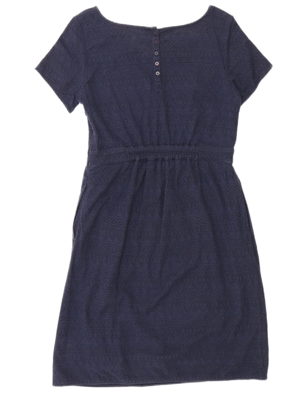 Fat Face Kvinders Skede Kjole UK 12 Medium Navy Blue Geometrisk Bomuld