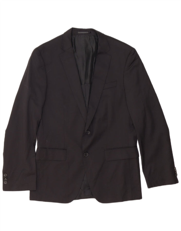HUGO BOSS Herre 2-knaps blazerjakke UK 38 Medium Sort