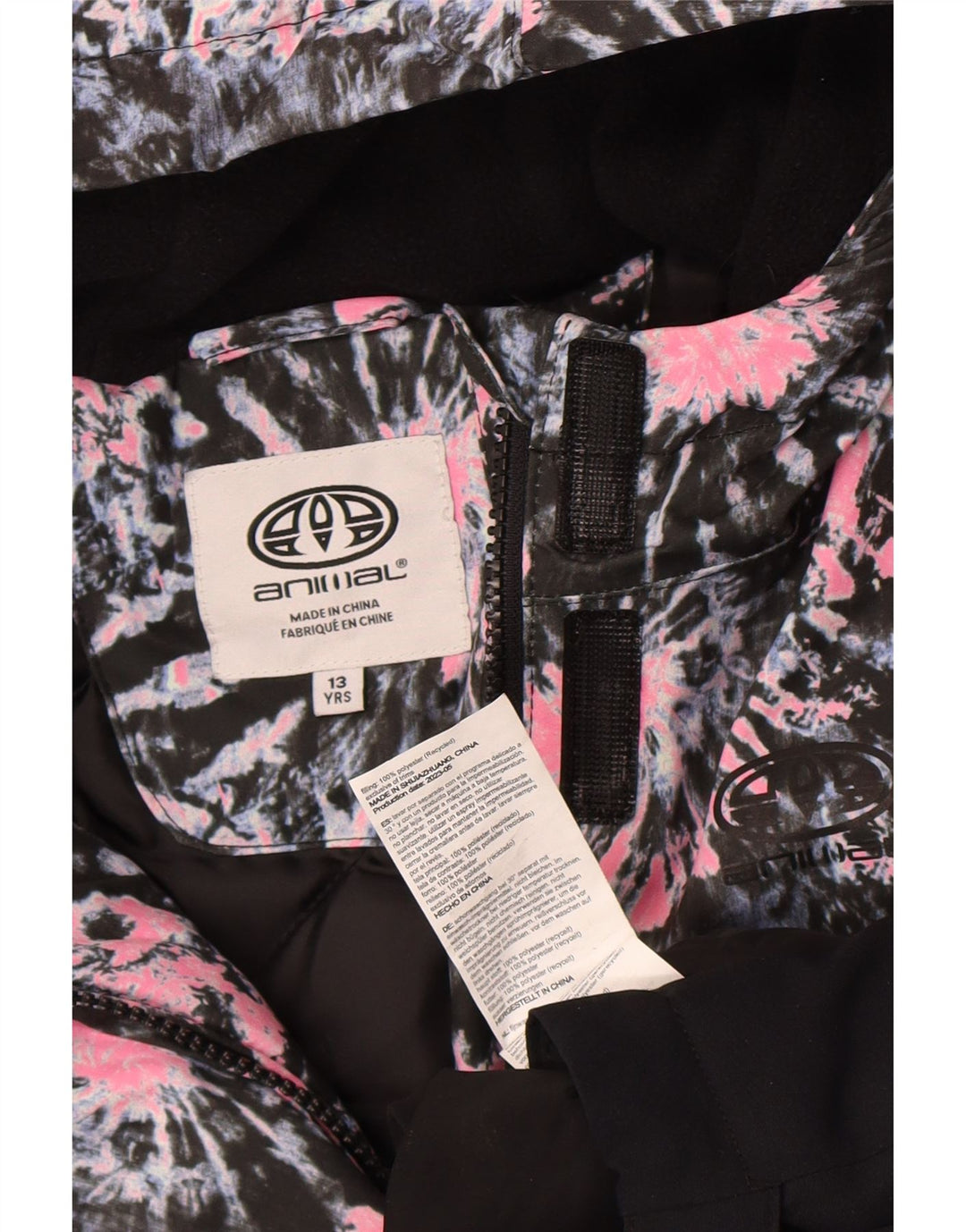 Animal Girls Grafisk Windbreaker Jacket 12-13 år Flerfarvet Tie Dye
