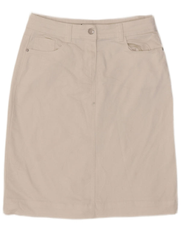 M&Co Dame Denim Nederdel UK 10 Small W30 White Bomuld