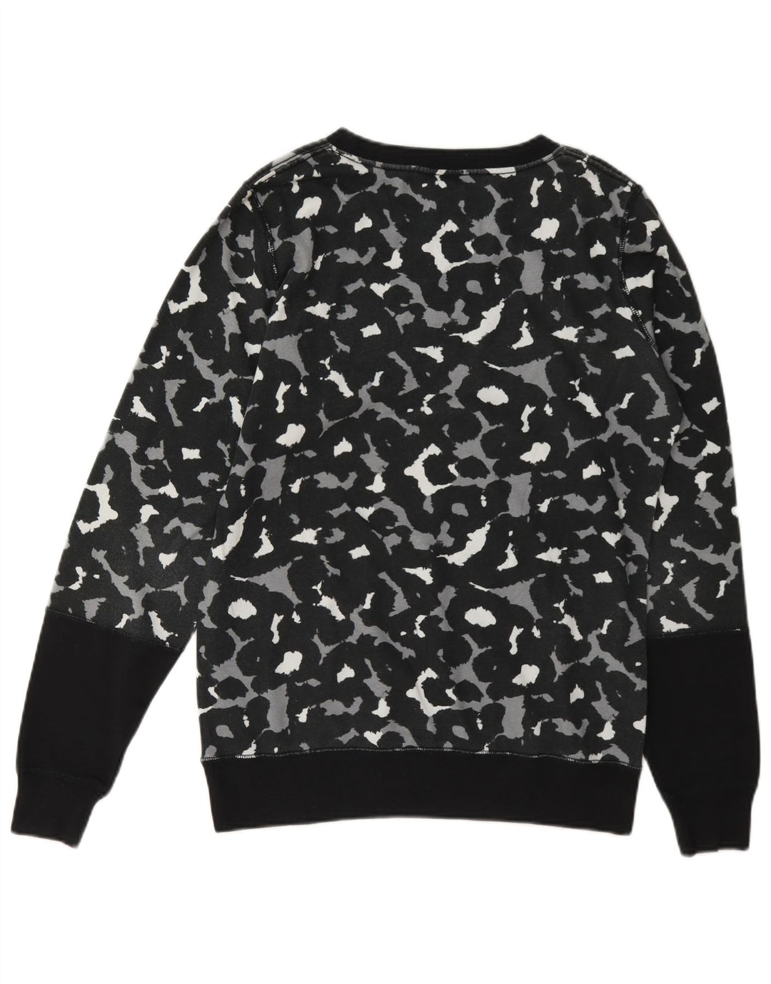 Nike Dame Sweatshirt Jumper UK 14 Medium Black Animal Print