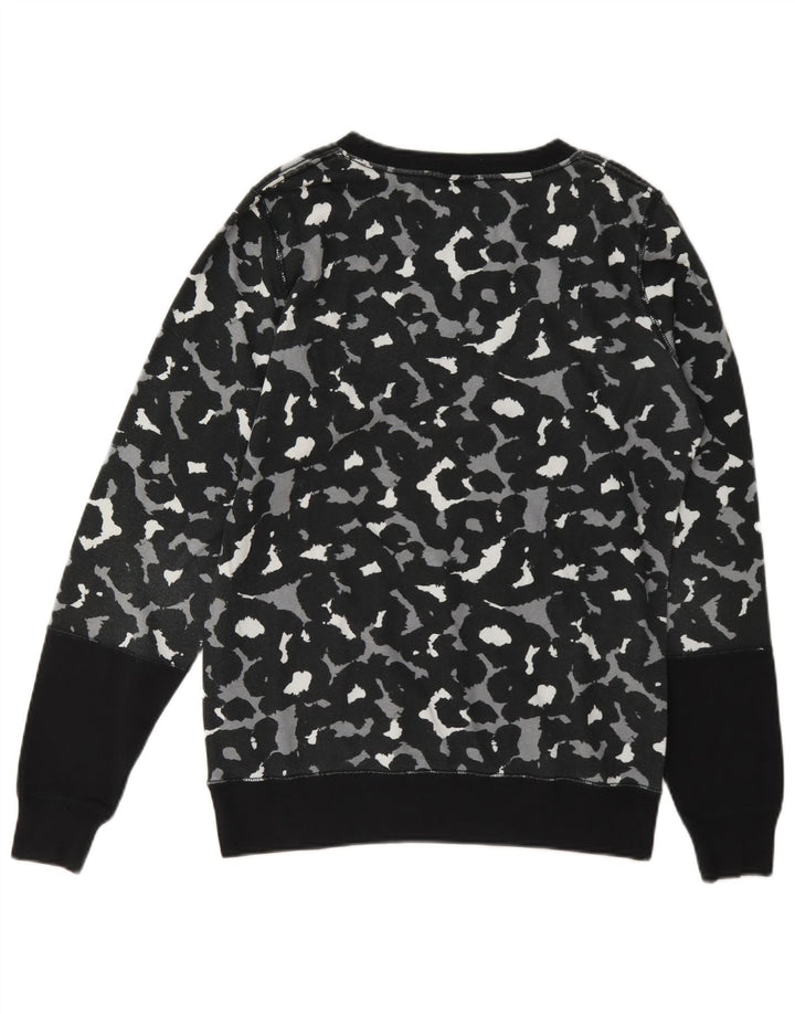 Nike Dame Sweatshirt Jumper UK 14 Medium Black Animal Print