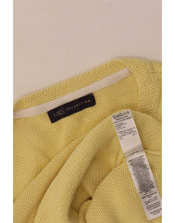 Marks & Spencer Dame Oversized V-hals sweater UK 10 Lille Gul