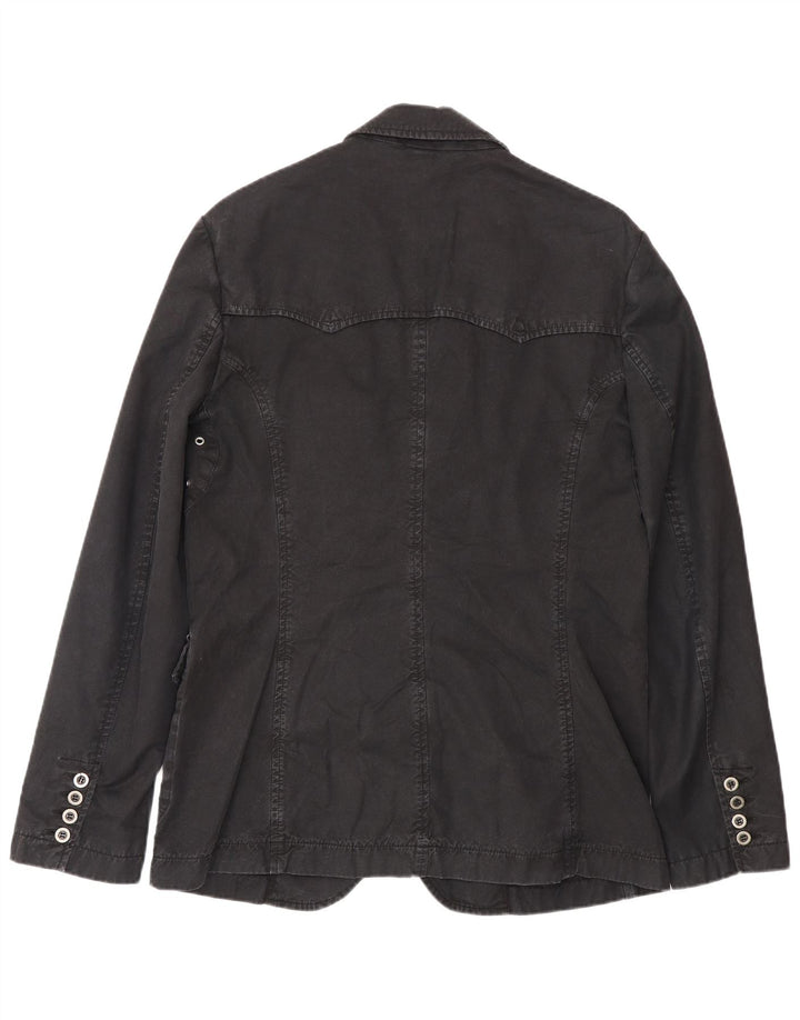 Iceberg Herre 2 Knapper Denim Blazer Jacket IT 52 XL Grå Bomuld