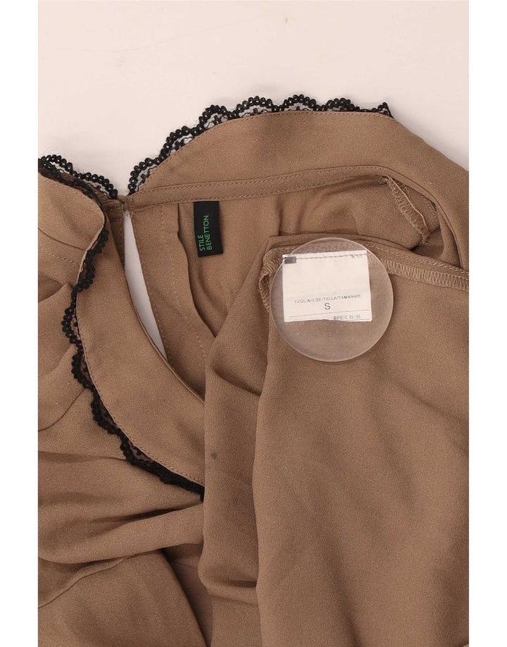 Benetton Damebluse Top UK 10 Lille Beige Polyester