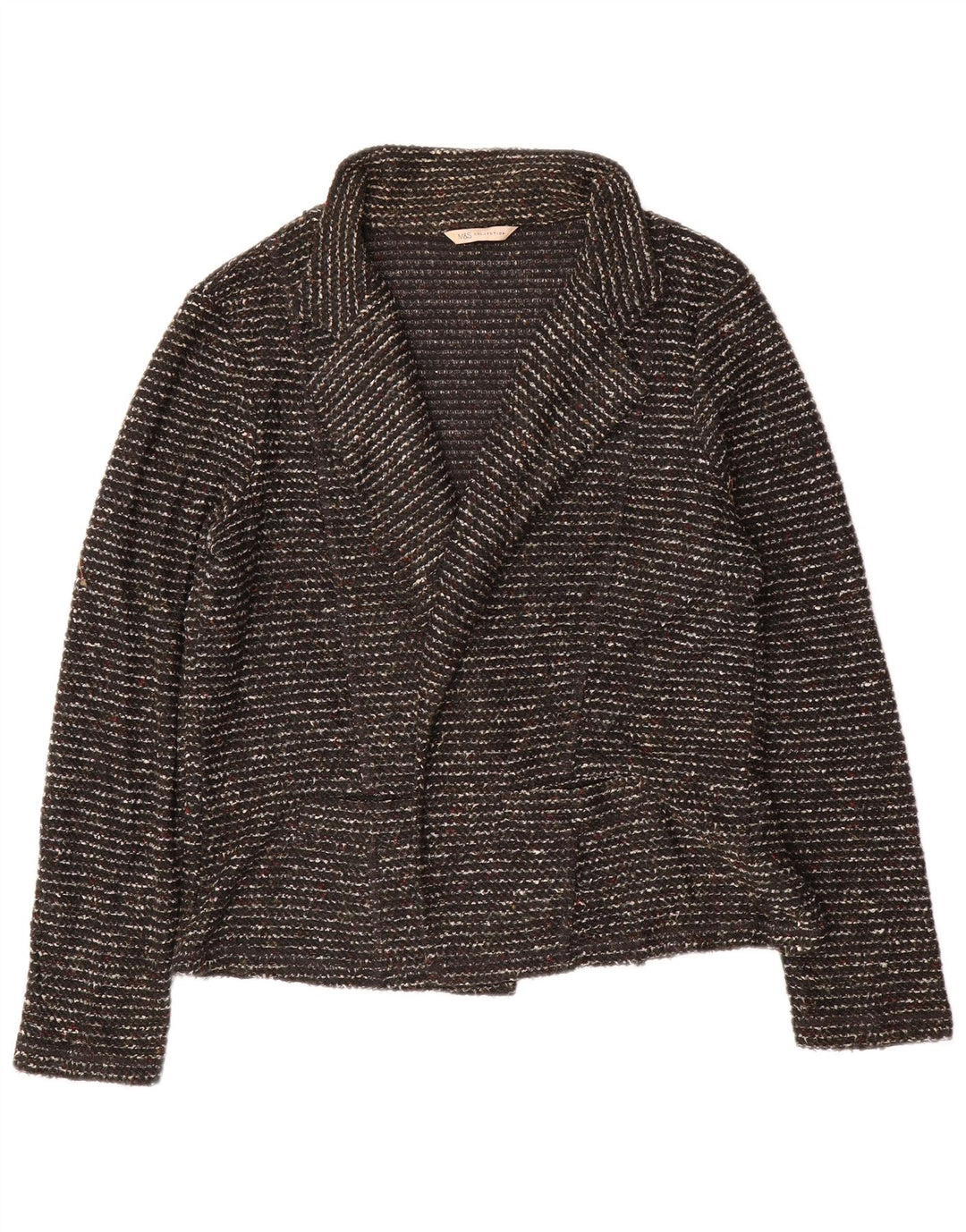 Marks & Spencer Womens Open Cardigan Sweater UK 20 2XL Sort Flecked