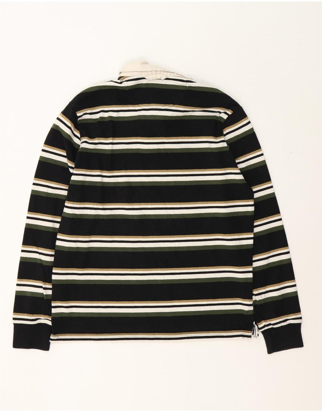 Marks & Spencer Langærmet Rugby Polo Shirt til mænd Medium Sort Stribet