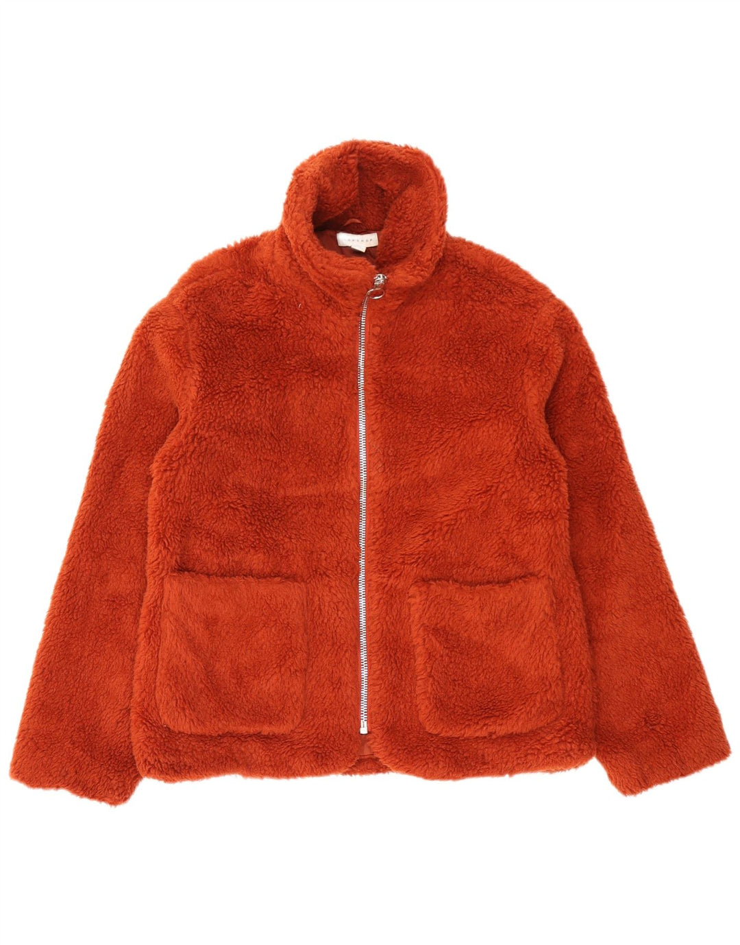Topshop Dame Teddy Bear Oversized Windbreaker Jacket UK 10 Small Orange