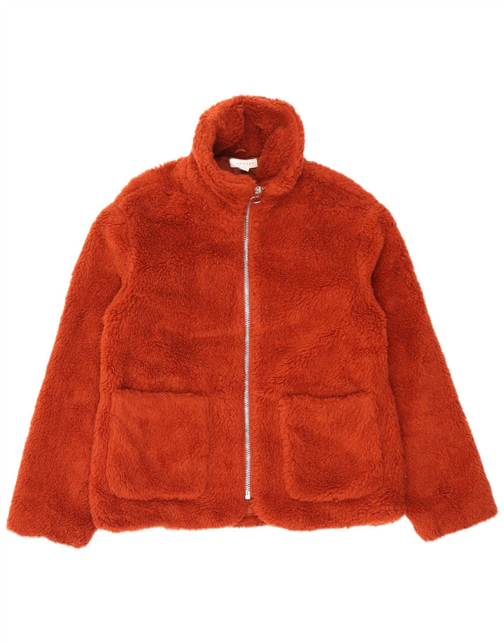 Topshop Dame Teddy Bear Oversized Windbreaker Jacket UK 10 Small Orange