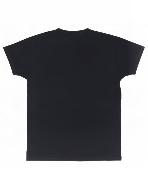 Emporio Armani Mens Graphic T-Shirt Top Large Navy Blue Cotton