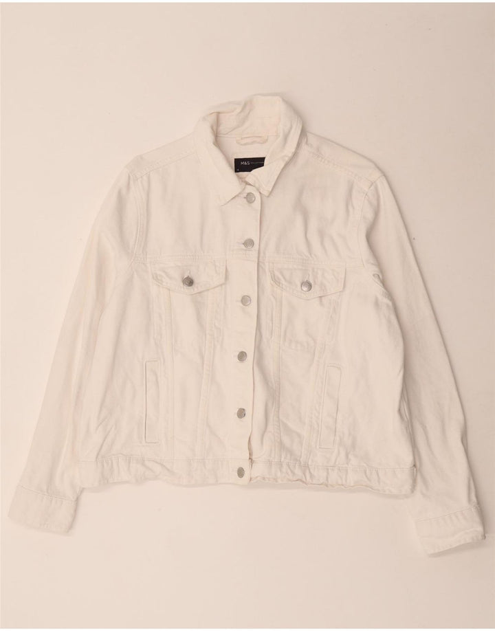 Marks & Spencer Dame denimjakke UK 18 XL Hvid Bomuld