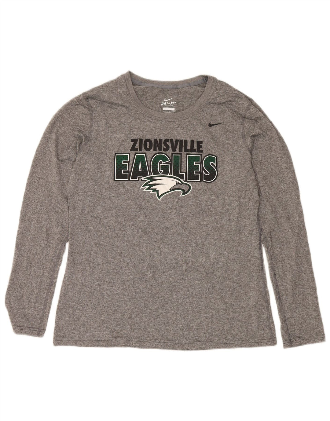 Nike Herre Zionsville Eagles Grafisk Top Langærmet Medium Grey Flecked
