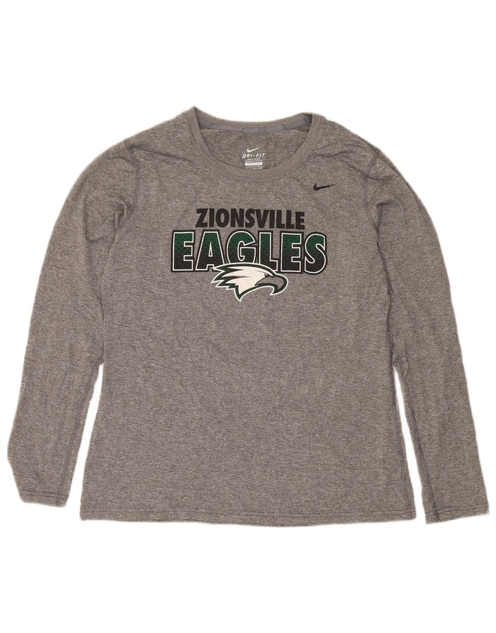Nike Herre Zionsville Eagles Grafisk Top Langærmet Medium Grey Flecked