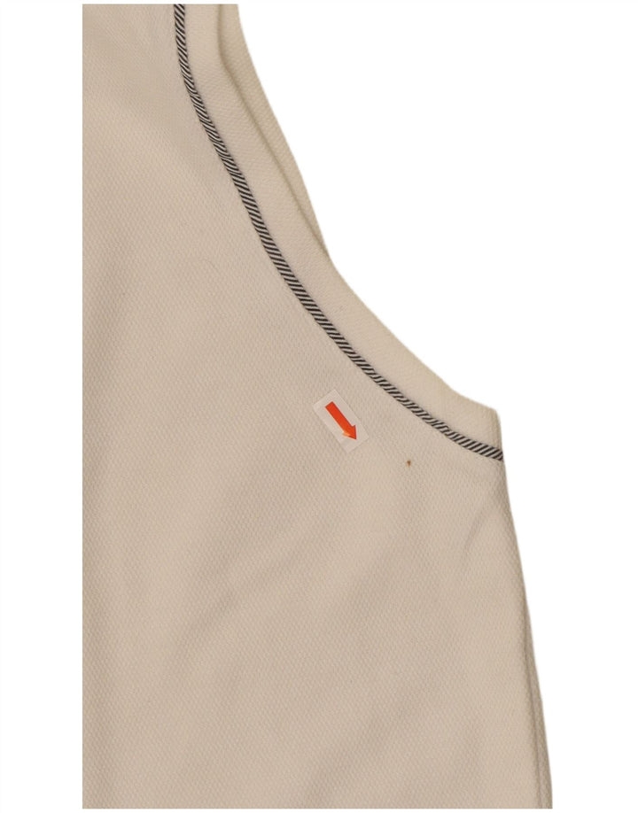 IZOD ærmeløs poloshirt til kvinder UK 14 Stor hvid bomuld