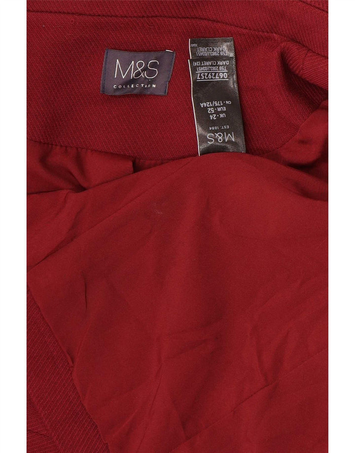 Marks & Spencer Dame 1-knaps blazerjakke UK 24 4XL Burgundy Polyester