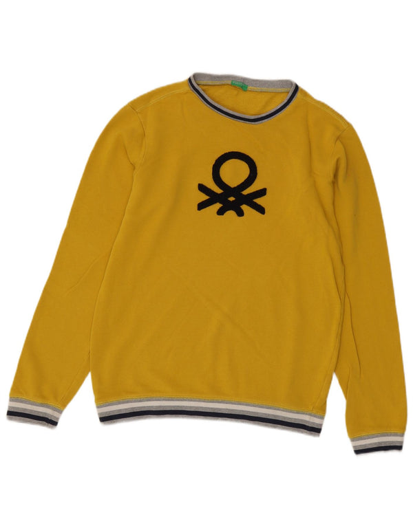 Benetton Boys sweater med rund hals 13-14 år 3XL gul stribet