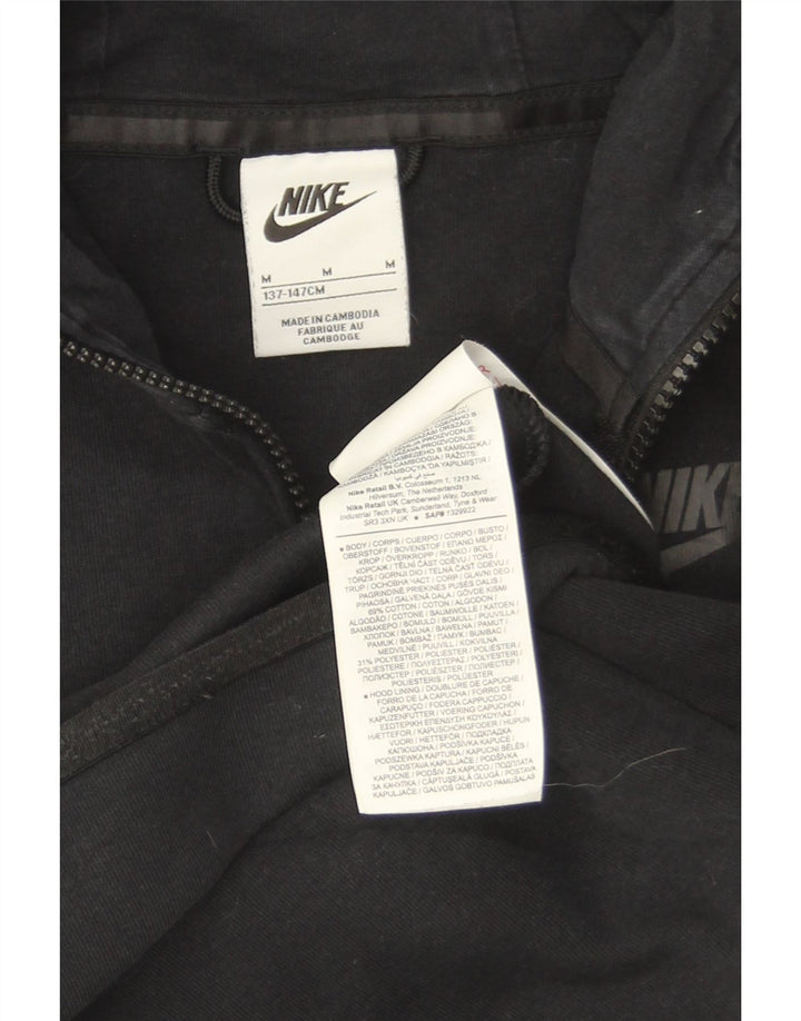 Nike hættetrøje med lynlås til drenge 10-11 år Medium Sort bomuld