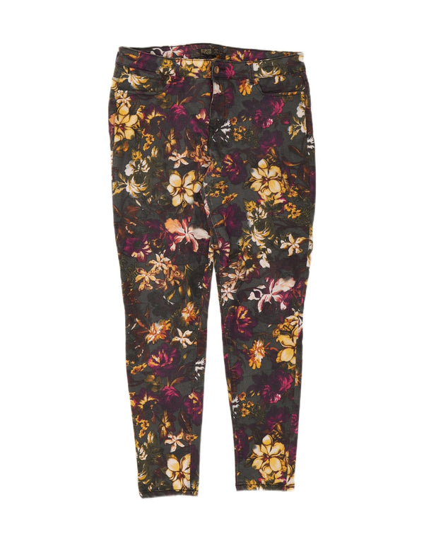 Zara Dame Skinny Jeans EU 44 XL W34 L27 Multicolored Floral