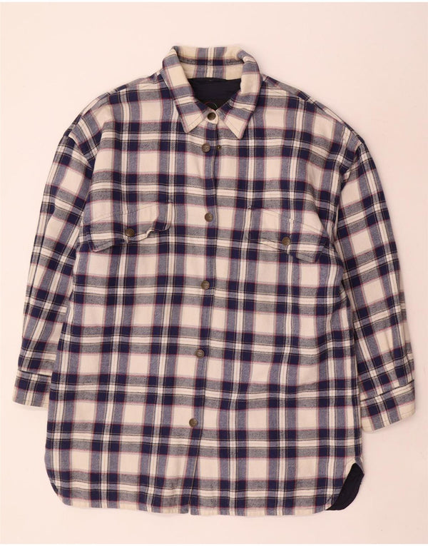 Bogner kvinders skovhugger flannel skjorte US 14 XL marineblå ternet bomuld