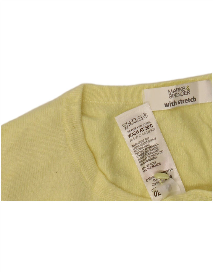 Marks & Spencer Dame Cardigan Sweater UK 12 Medium Yellow Viscose