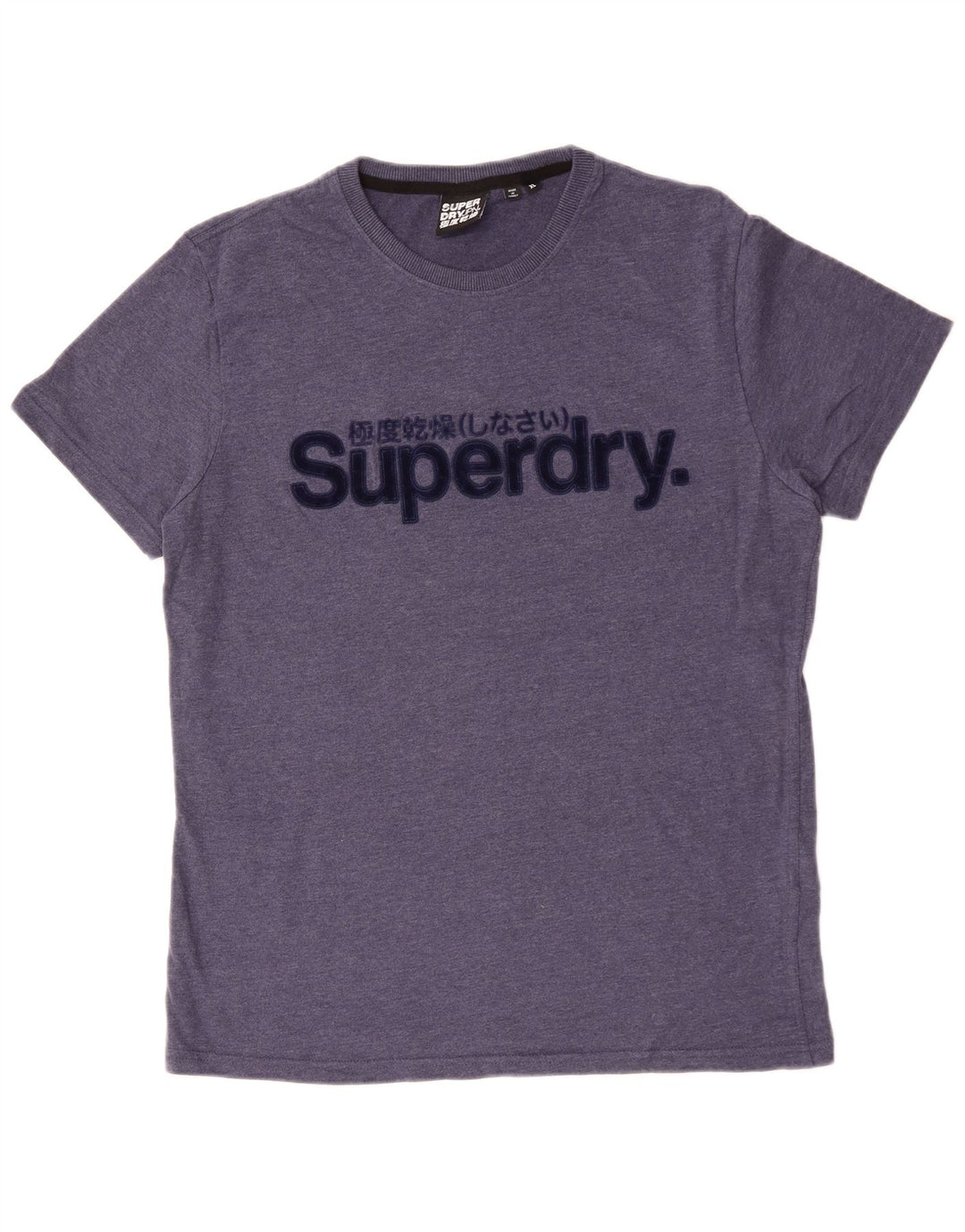 SUPERDRY Herre grafisk T-shirt Top XL Blå Bomuld