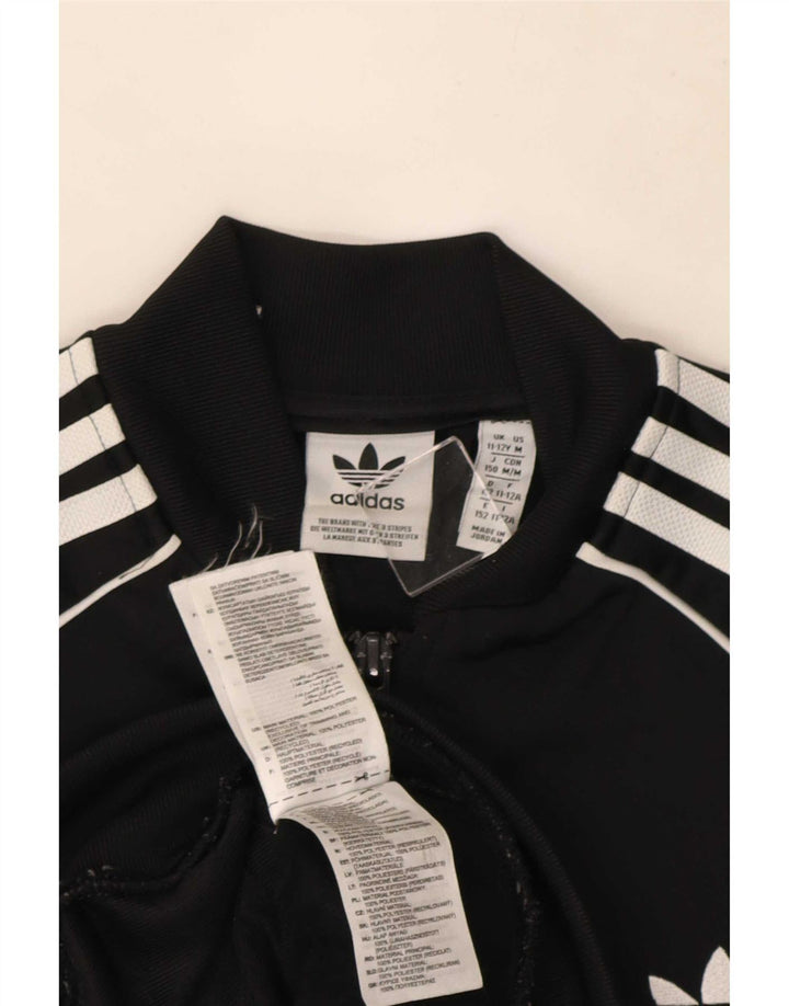 Adidas Drenge Træningsdragt Topjakke 11-12 År Sort Polyester