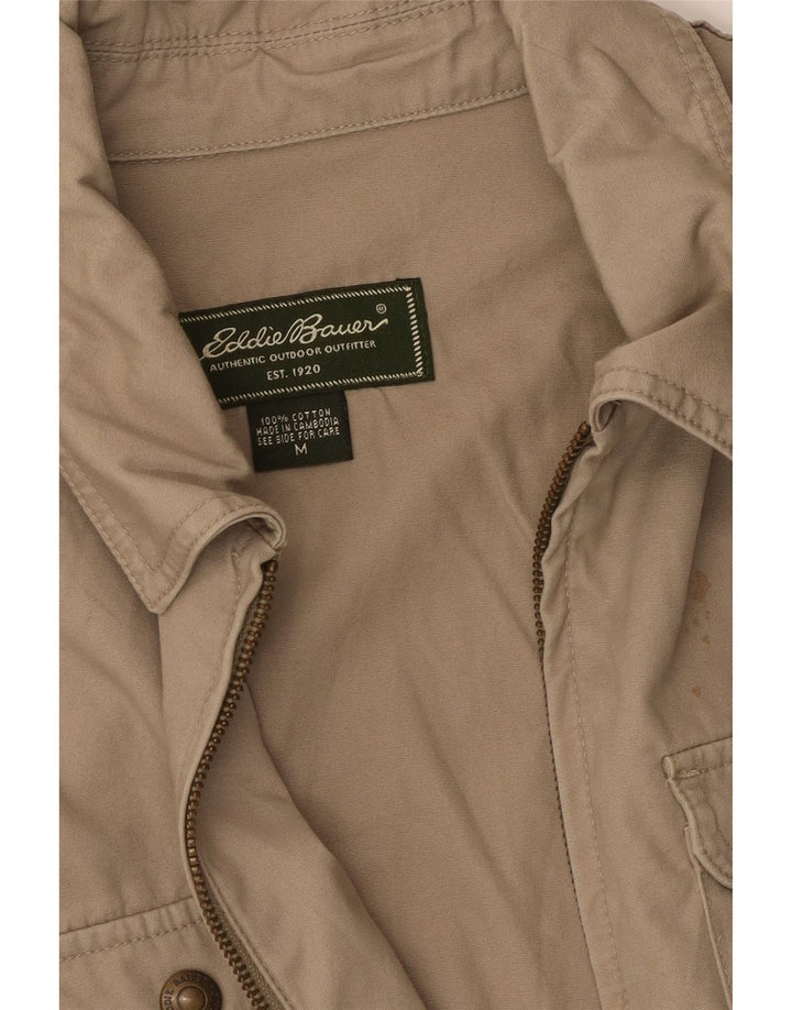 Eddie Bauer Kvinder Utility Jacket UK 12 Medium Beige Bomuld